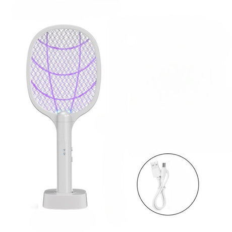 Lampa Electrica Impotriva Tantarilor, 43 X 18 X 9.2 Cm, Reincarcabila Cu Cablu Usb Inclus, Plasa Din Aluminum Alb - vivimall.ro