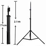 Lampa Led Circulara Cu Trepied Metalic Extensibil, Rotativa 360 De Grade, Lungime Extensie 210 Cm, Diametru Lampa 26 Cm, Conectare Usb, Telecomanda, 3 Trepte De Lumina - vivimall.ro