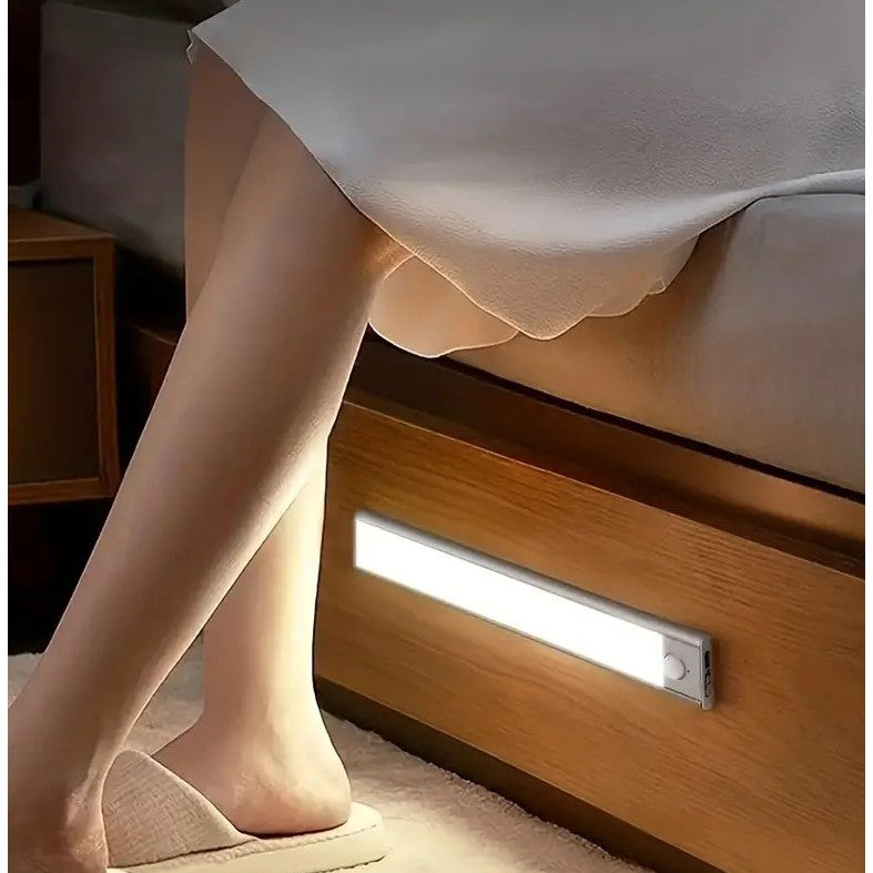 Lampa Led Cu Senzor De Lumina Si Miscare 30 Cm, Intensitate Reglabila, Suport Magnetic, 79 Led-Uri, 114.59Lm, Acumulator 600Mah Cu Reincarcare Prin Usb-C, Pentru Bucatarie, Hol, Dressing, Garaj - vivimall.ro
