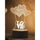 Lampa Led Decorativa, 3D, Baloane Love, Din Material Acril Si Lumina A, Alb - vivimall.ro