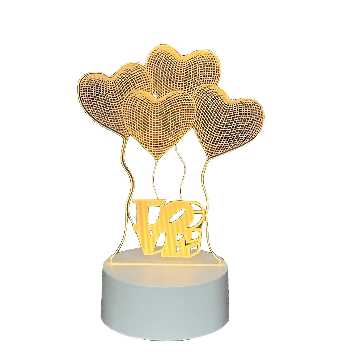 Lampa Led Decorativa, 3D, Baloane Love, Din Material Acril Si Lumina A, Alb - vivimall.ro
