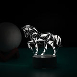 Lampa Led Decorativa, 3D, Cal, Cu Telecomanda, Doua Moduri De Alimentare Usb Si Baterii, 20 Cm Inaltime, Din Material Acril Si Lumina A, Alb - vivimall.ro