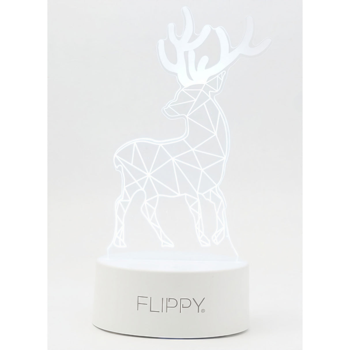 Lampa Led Decorativa, 3D, Cerb, Cu Telecomanda, Doua Moduri De Alimentare Usb Si Baterii, 20 Cm Inaltime, Din Material Acril Si Lumina A, Alb - vivimall.ro