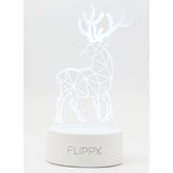 Lampa Led Decorativa, 3D, Cerb, Cu Telecomanda, Doua Moduri De Alimentare Usb Si Baterii, 20 Cm Inaltime, Din Material Acril Si Lumina A, Alb - vivimall.ro