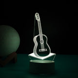 Lampa Led Decorativa, 3D, Chitara, Din Material Acril Si Lumina A, Alb - vivimall.ro