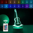 Lampa Led Decorativa, 3D, Chitara, Din Material Acril Si Lumina A, Alb - vivimall.ro