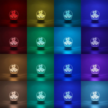 Lampa LED decorativa, Vivimall, 3D, cu text "I love you", doua moduri de alimentare USB si baterii, 20 cm inaltime, din material acril si lumina multicolora, alb - vivimall.ro