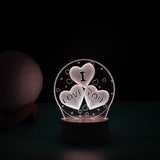 Lampa LED decorativa, Vivimall, 3D, cu text "I love you", doua moduri de alimentare USB si baterii, 20 cm inaltime, din material acril si lumina multicolora, alb - vivimall.ro