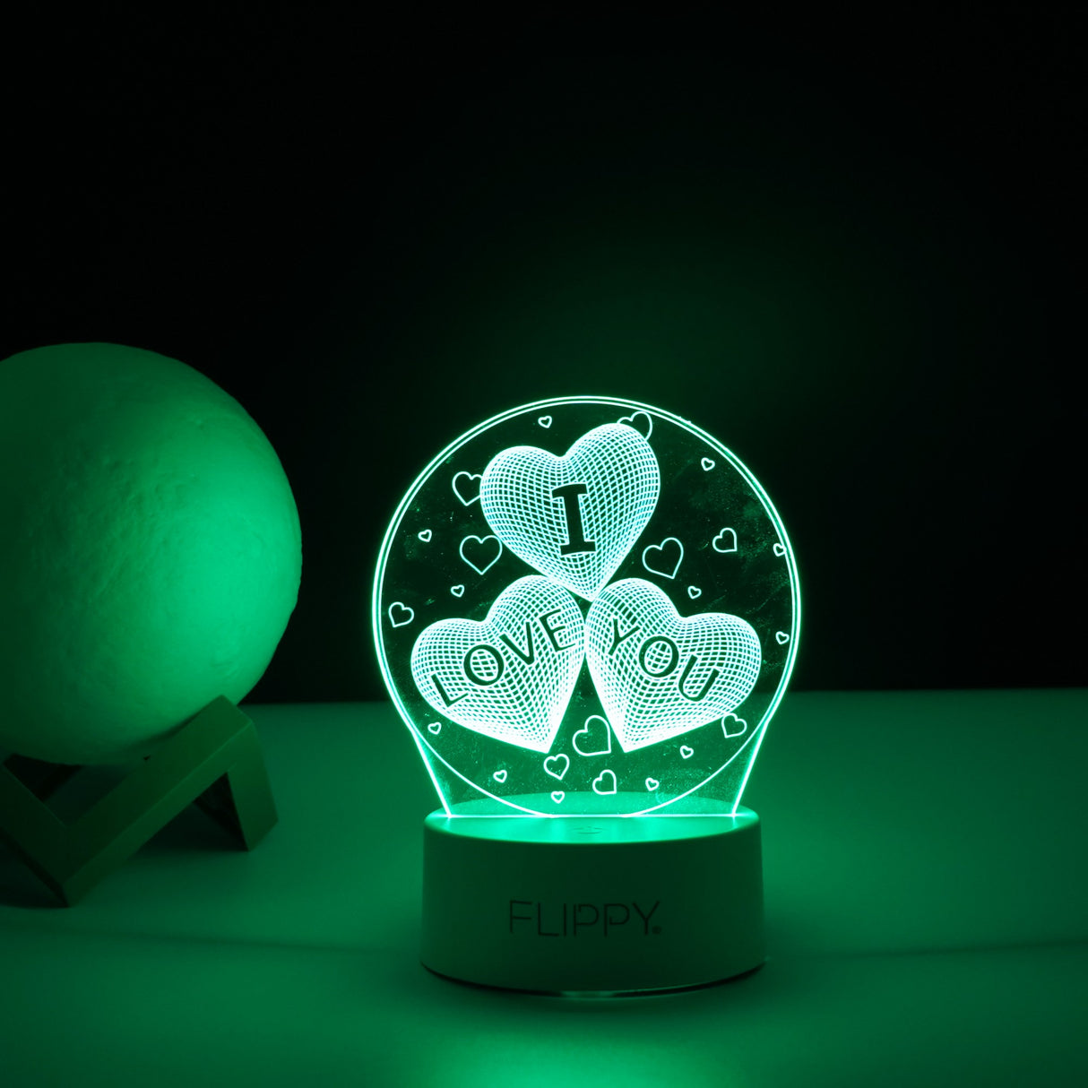 Lampa Led Decorativa, 3D, Cu Text "I Love You", Doua Moduri De Alimentare Usb Si Baterii, 20 Cm Inaltime, Din Material Acril Si Lumina A, Alb - vivimall.ro