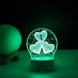 Lampa Led Decorativa, 3D, Cu Text "I Love You", Doua Moduri De Alimentare Usb Si Baterii, 20 Cm Inaltime, Din Material Acril Si Lumina A, Alb - vivimall.ro