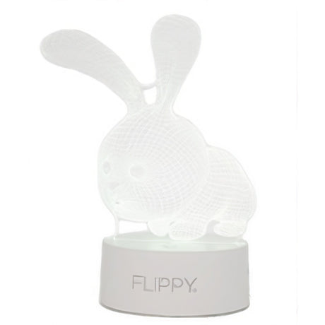 Lampa Led Decorativa, 3D, Iepure, Cu Usb Si Baterii, 20 Cm Inaltime, Din Material Acril, Lumina A Si Telecomanda Inclusa, Alb - vivimall.ro