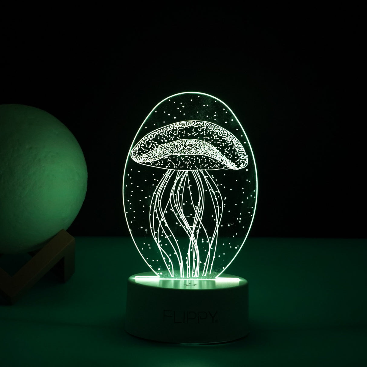 Lampa Led Decorativa, 3D, Meduza, Din Material Acril Si Lumina A, Alb - vivimall.ro