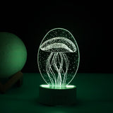 Lampa Led Decorativa, 3D, Meduza, Din Material Acril Si Lumina A, Alb - vivimall.ro