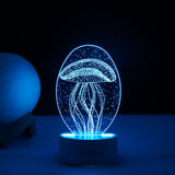 Lampa Led Decorativa, 3D, Meduza, Din Material Acril Si Lumina A, Alb - vivimall.ro