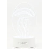 Lampa LED decorativa, Flippy, 3D, Meduza, din material acril si lumina multicolora, alb