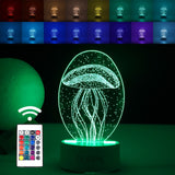 Lampa Led Decorativa, 3D, Meduza, Din Material Acril Si Lumina A, Alb - vivimall.ro