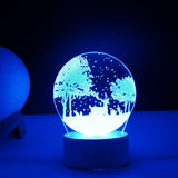 Lampa Led Decorativa, 3D, Peisaj De Iarna, Cu Telecomanda, Doua Moduri De Alimentare Usb Si Baterii, 20 Cm Inaltime, Din Material Acril Si Lumina A, Alb - vivimall.ro