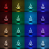 Lampa LED decorativa, Flippy, 3D, Pom de Craciun, din material acril si lumina multicolora, alb