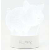 Lampa LED decorativa, Flippy, 3D, Porcusor Gras, din material acril si lumina multicolora, alb
