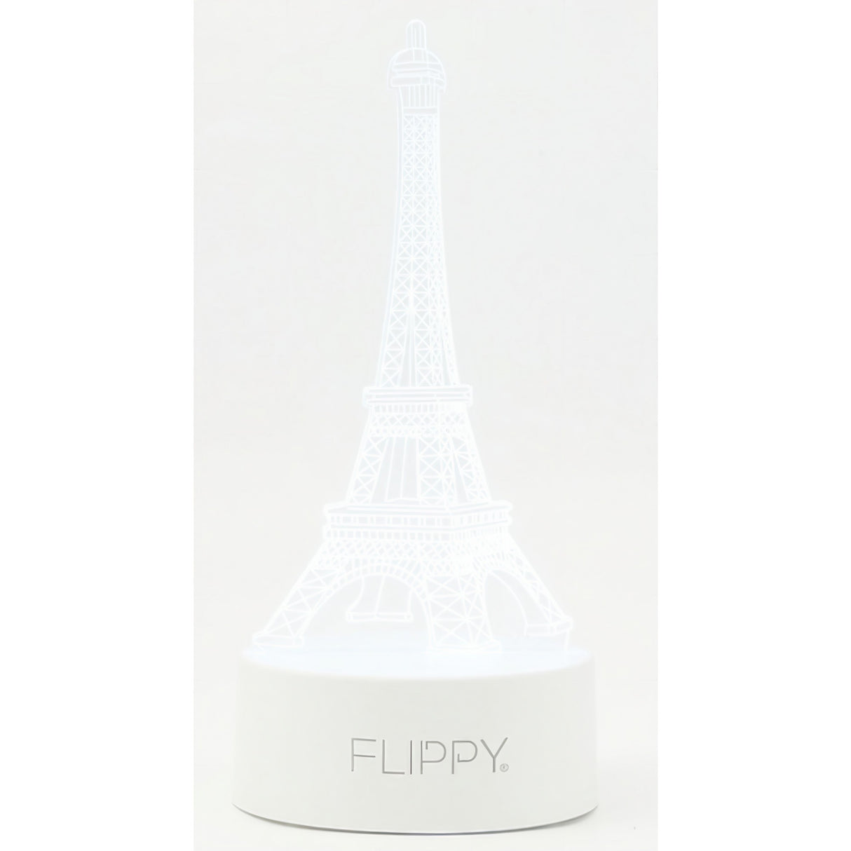 Lampa Led Decorativa, 3D, Turnul Eiffel, Din Material Acril Si Lumina A, Alb - vivimall.ro