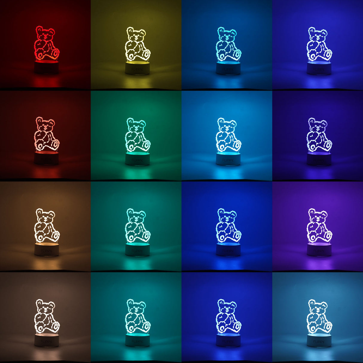 Lampa Led Decorativa, 3D, Ursulet, Cu Telecomanda, Doua Moduri De Alimentare Usb Si Baterii, 20 Cm Inaltime, Din Material Acril Si Lumina A, Alb - vivimall.ro