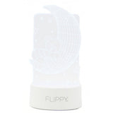 Lampa Led Decorativa, 3D, Ursulet Si Semiluna, Cu Telecomanda, Doua Moduri De Alimentare Usb Si Baterii, 20 Cm Inaltime, Din Material Acril Si Lumina A, Alb - vivimall.ro