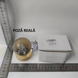 Lampa Led Decorativa, Cu Bila De Cristal Cu Diametru 6Cm, Alimentare Usb, Suport Din Lemn, Lumina