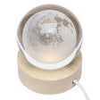 Lampa Led Decorativa, Cu Bila De Cristal Cu Diametru 6Cm, Alimentare Usb, Suport Din Lemn, Lumina - vivimall.ro