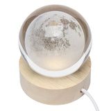Lampa Led Decorativa, Cu Bila De Cristal Cu Diametru 6Cm, Alimentare Usb, Suport Din Lemn, Lumina - vivimall.ro