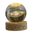 Lampa Led Decorativa, Cu Bila De Cristal Cu Diametru 6Cm, Alimentare Usb, Suport Din Lemn, Lumina - vivimall.ro