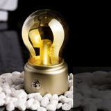 Lampa Led Decorativa Sub Forma De Bulb, Retro Pentru Interior, / Transparent, 5 V, 500 Ma, Abs, Lumina Calda, Incarcare Usb, Autonimie 12 Ore, Comutator Metalic