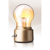Lampa Led Decorativa Sub Forma De Bulb, Retro Pentru Interior, / Transparent, 5 V, 500 Ma, Abs, Lumina Calda, Incarcare Usb, Autonimie 12 Ore, Comutator Metalic