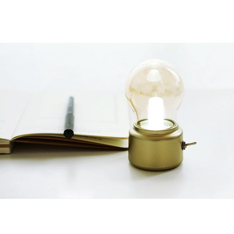 Lampa Led Decorativa Sub Forma De Bulb, Retro Pentru Interior, / Transparent, 5 V, 500 Ma, Abs, Lumina Calda, Incarcare Usb, Autonimie 12 Ore, Comutator Metalic