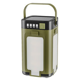 Lampa pentru Camping, Flippy, Lampa Reincarcabila Solar/Retea, Tip Felinar 4 Laturi si Lanterna in Baza, Impermeabila, 12.5 x 7 x 7 cm, Verde