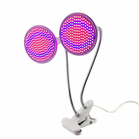 Lampa Pentru Cresterea Plantelor De Interior, Cap Dublu, Nu Emana Caldura, 290 Leduri, 2 Culori, Prindere Cu Clips, 46X11.5X9.2 Cm - vivimall.ro