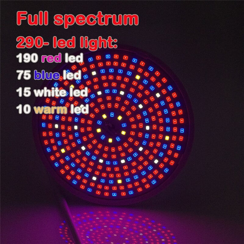 Lampa Pentru Cresterea Plantelor De Interior, Nu Emana Caldura, 290 Leduri, 2 Culori, Prindere Cu Clips, 46X11.5X9.2 Cm - vivimall.ro