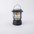 Lampa Portabila Camping, Felinar Vintage, Abs, Iluminare 30 Cob Led, Intensitate Reglabila, Acumulator Inclus, Incarcare Solara Si Usb, 5W - vivimall.ro