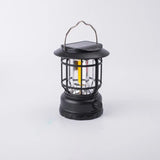 Lampa Portabila Camping, Felinar Vintage, Abs, Iluminare 30 Cob Led, Intensitate Reglabila, Acumulator Inclus, Incarcare Solara Si Usb, 5W - vivimall.ro