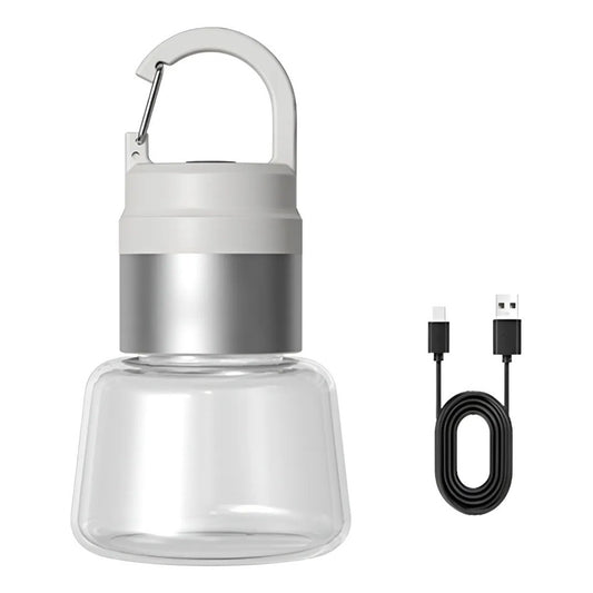 Lampa Portabila, Vivimall, de Voiaj/Camping, Incarcare USB, IPX5, LED RGB, din ABS, 300 mAh, 10 x 5.5 x 5.5 cm, Alb - vivimall.ro