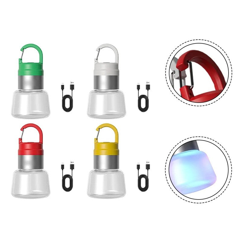 Lampa Portabila, Flippy, de Voiaj/Camping, Incarcare USB, IPX5, LED RGB, din ABS, 300 mAh, 10 x 5.5 x 5.5 cm, Galben