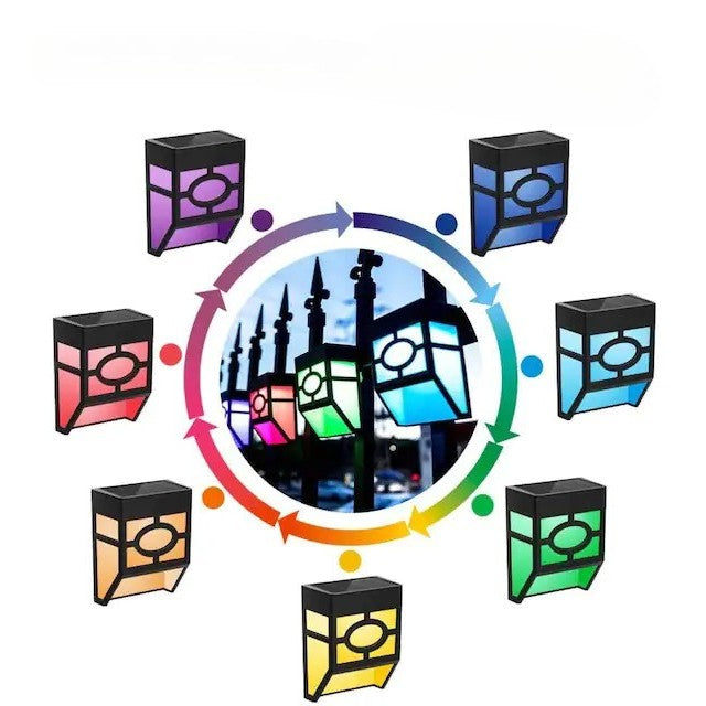 Lampa solara cu senzor Geometric, IP65, Lumina colorata, Flippy