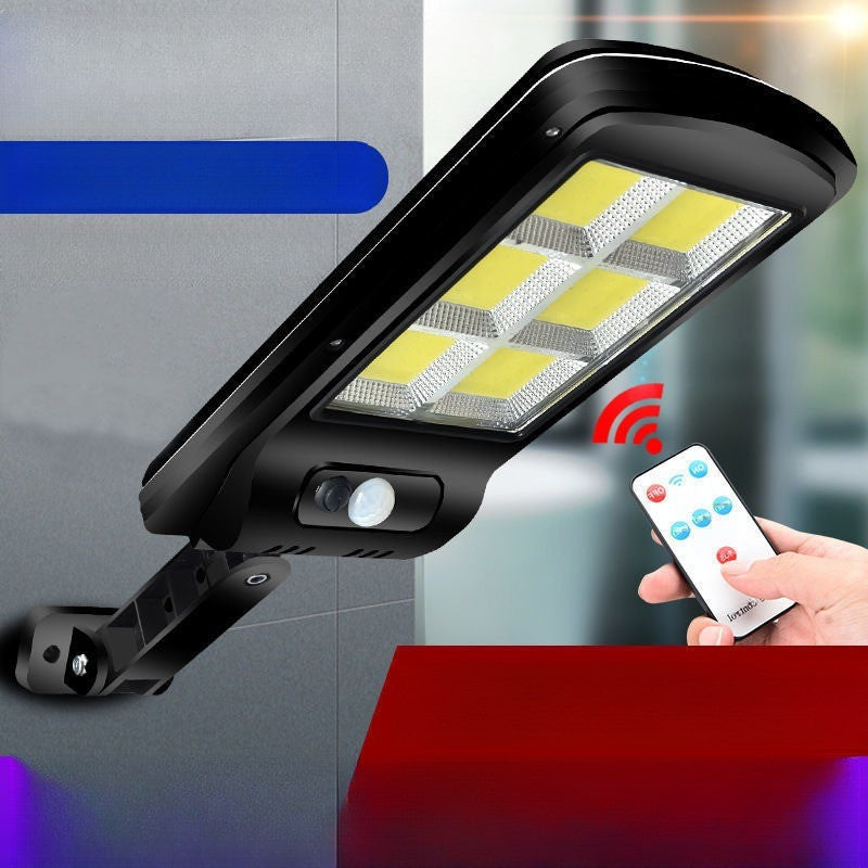 Lampa Solara De Exterior Led, 36 Cm X 11.5 Cm, 2880 Lumeni 120 Cob Led 24 W - Echivalent 192 W Bec Incadescent, Ip65, Senzor De Miscare, Senzor De Lumina, 6 Grile, Alb Rece - vivimall.ro