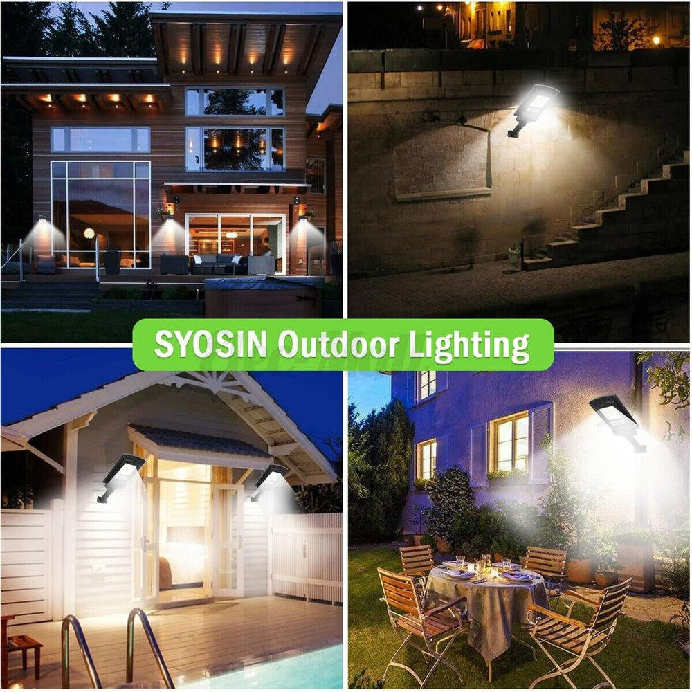 Lampa Solara De Exterior Led, 36 Cm X 11.5 Cm, 3072 Lumeni 128 Cob Led 25.6 W - Echivalent 205 W Bec Incadescent, Ip65, Senzor De Miscare, Senzor De Lumina, 4 Grile, Alb Rece - vivimall.ro