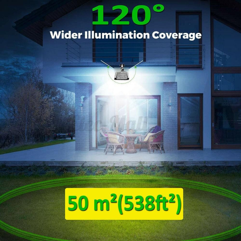 Lampa Solara De Exterior Led, 36 Cm X 11.5 Cm, 3072 Lumeni 128 Cob Led 25.6 W - Echivalent 205 W Bec Incadescent, Ip65, Senzor De Miscare, Senzor De Lumina, 4 Grile, Alb Rece - vivimall.ro