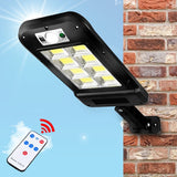 Lampa Solara De Exterior Led, 36 Cm X 11.5 Cm, 3072 Lumeni 128 Cob Led 25.6 W - Echivalent 205 W Bec Incadescent, Ip65, Senzor De Miscare, Senzor De Lumina, 4 Grile, Alb Rece - vivimall.ro