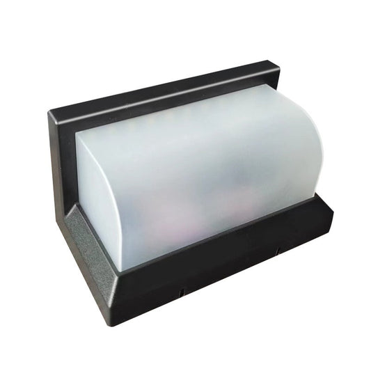 Aplica Solara De Exterior LED Vivimall,  13.5 cm x 8 cm, 150 Lumeni 60 LED 18W,  IP65, 3 trepte de lumina, Senzor de Lumina, FORMA ARC, Alb Rece