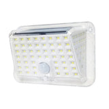 Lampa solara de perete Vivimall, 90 LED-uri SMD, senzor de miscare, IP65, 1200mAh, material ABS, lumina alb rece, alb