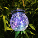 Lampa Solara Decorativa Pentru Exterior, Ip65, 20 Led-Uri, 600Mah, 14 X 12 Cm, Cu Agatatoare, Model Borcan Rotund, Multicolor - vivimall.ro