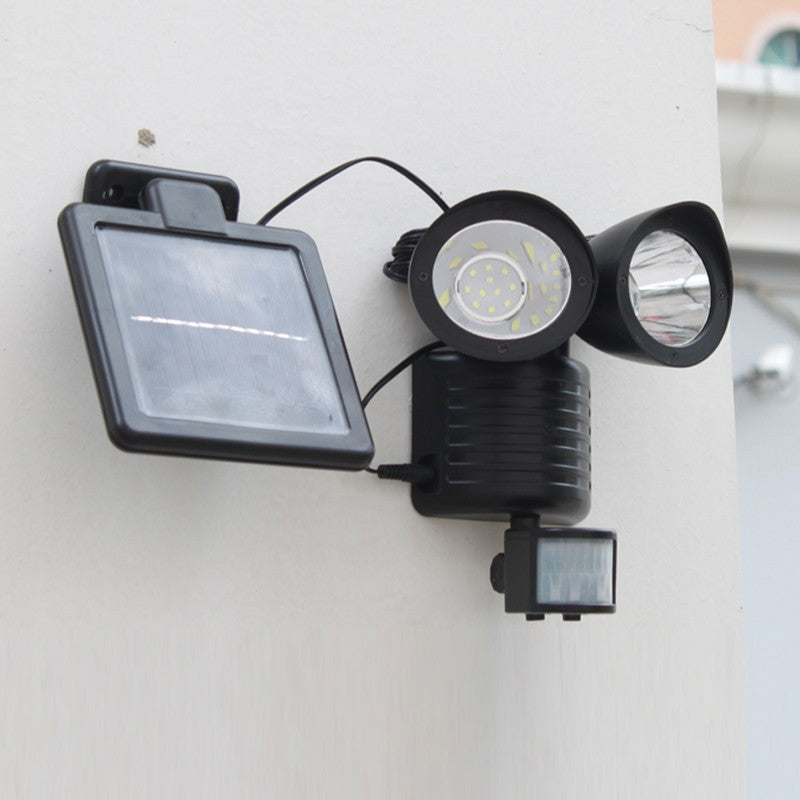 Lampa Solara De Tip Decoratiune Pentru Gradina, Model Felinar Dublu Cu Senzor De Miscare, Alb Rece - vivimall.ro