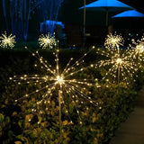 Lampa Solara, Flippy, Decor Gradina, Model Fireworks/Artificii, din Sarma de Cupru, 120 LED-uri, 55W, 90 cm, Alb Cald - vivimall.ro